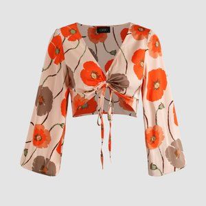 💖 2/$25 Cider Ruched Floral Print Crop Top